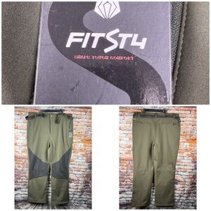 FITST4 Outdoor Fleece Lined Knee Panels Men's Pants Ski 3XL XXXL Olive Green
